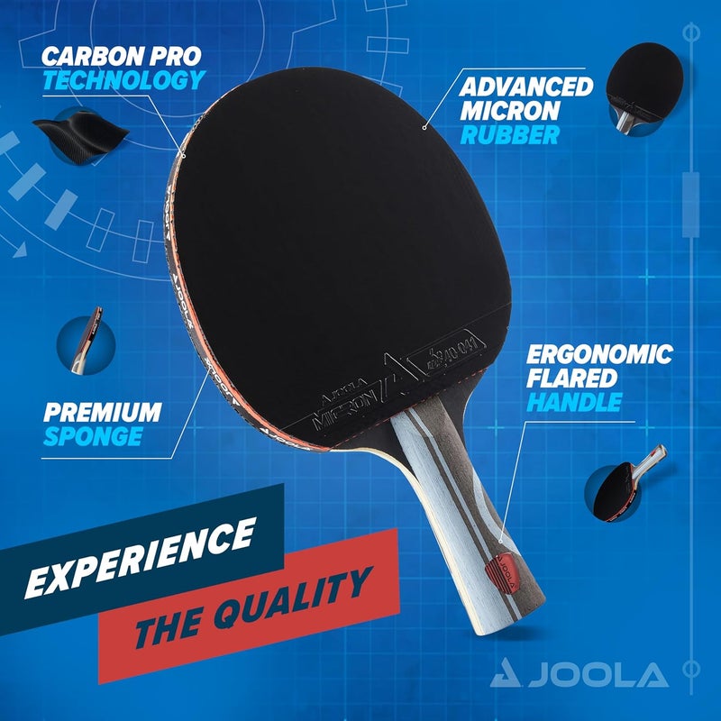 JOOLA Infinity Edge - Tournament Performance Ping Pong Paddle w/ Carbon Pro Technology - Black Rubber on Both Sides - Competition Ready - Table Tennis Racket for Advanced Training - Designed for Speed - Image 2